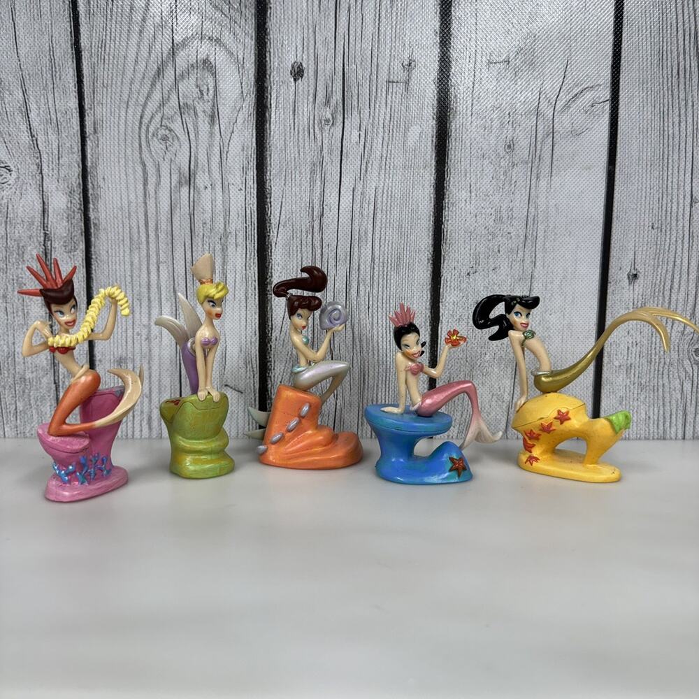 Disney Store Deluxe The Little Mermaid Sisters PVC Figurines 5 Piece Set